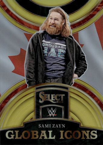 2023 Sami Zayn Panini Select WWE GOLD GLOBAL ICONS 03/10 #2 Friday Night Smackdown