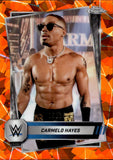 2025 Carmelo Hayes Topps Chrome SAPPHIRE ORANGE REFRACTOR 5/25 #165