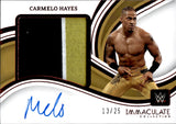 2023 Carmelo Hayes Panini Immaculate PREMIUM MEMORABILIA RED AUTO 13/25 #PM-CHY