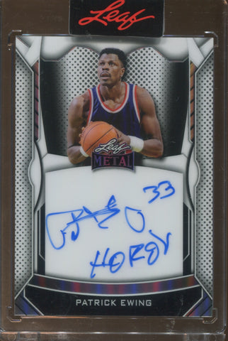 2025 Patrick Ewing Leaf Metal INSCRIPTIONS AUTO 1/8 New York Knicks #I-PE1