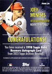2023 Joey Meneses Topps Archives ROOKIE 1998 BABY BOMBERS AUTO AUTOGRAPH RC #98BB-JM Washington Nationals 1