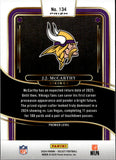 2024 J.J. McCarthy Panini Select PREMIER LEVEL BLACK AND RED SHOCK ROOKIE RC #134 Minnesota Vikings
