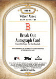 2026 Wilyer Abreau Topps Tier One BRK OUT AUTO 148/299 AUTOGRAPH #BOA-WA Boston Red Sox