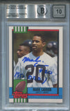1990 Mark Carrier Topps Traded BAS AUTHENTIC AUTO AUTOGRAPH 10 #29T Chicago Bears 0282