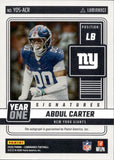 2025 Abdul Carter Panini Luminance YEAR ONE ROOKIE RED INK AUTO AUTOGRAPH #YOS-ACR New York Giants