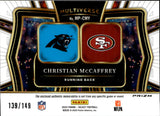 2024 Christian McCaffrey Panini Select MULTIVERSE DUAL JERSEY 139/199 RELIC #MP-CMY Panthers 49ers
