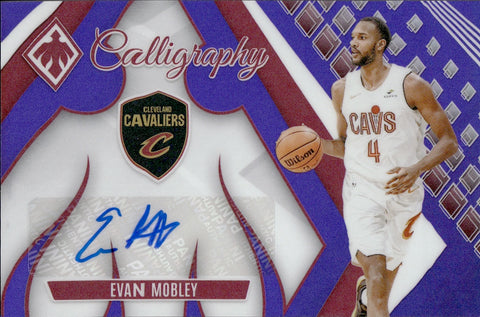 2023-24 Evan Mobley Panini Phoenix PURPLE CALLIGRAPHY AUTO 65/75 AUTOGRAPH #CG-EVM Cleveland Cavaliers