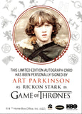 2022 Art Parkinson as Rickon Stark Rittenhouse Game of Thrones Volume 2 RED INK AUTO AUTOGRAPH #_ARPA 2