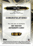 2020 Mia Yim Topps WWE NXT BLUE ROSTER AUTO 36/50 AUTOGRAPH #A-MY NXT