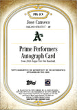 2026 Jose Canceco Topps Tier One PRIME PERFORMERS AUTO 175/199 AUTOGRAPH #PPA-JCN Oakland A's