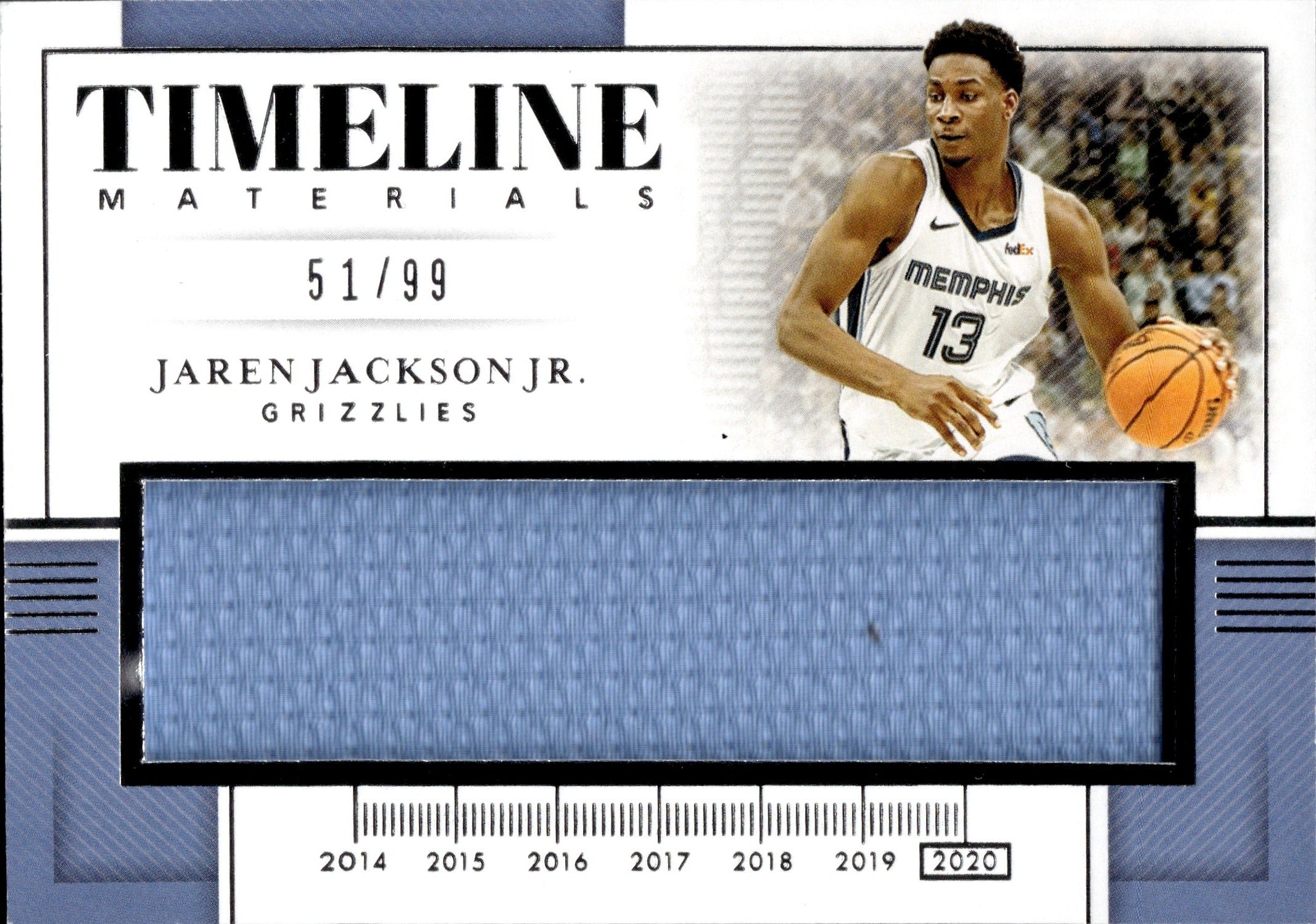 2019-20 Jaren Jackson Jr. Panini National Treasures TIMELINE JERSEY 51