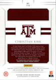 2018 Christian Kirk Panini National Treasures Collegiate ROOKIE JUMBO PATCH AUTO 10/99 AUTOGRAPH RELIC RC #113 Texas A&M Aggies
