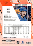 2023-24 Brayden Schenn O-PEE-CHEE Platinum ORANGE CHECKERS 15/25 #187 St. Louis Blues