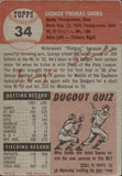 1953 George Shuba Topps #34 Brooklyn Dodgers BV $50