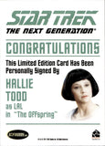 2011 Hallie Todd as Lal Rittenhouse The Complete Star Trek: The Next Generation Series 1 AUTO AUTOGRAPH #_HATO The OFFspring 1