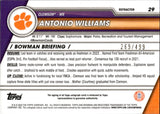 2023 Antonio Williams Bowman University Chrome 1ST BOWMAN ROOKIE REFRACTOR AUTO 269/499 AUTOGRAPH RC #29 Washington Commanders