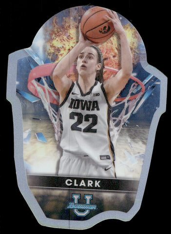 2022-23 Caitlin Clark Bowman University Best BOWMAN U BUCKETS DIE-CUT ROOKIE RC #BB-18 Indiana Fever