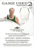 2025 Larry Bird Dennis Johnson Leaf In the Game Used SILVER FOIL DUAL JERSEY 04/15 RELIC #IG2-11 Boston Celtics