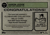 2023 Aaron Judge Topps Relic CLUBHOUSE COLLECTION BAT RELIC #CCR-AJ New York Yankees