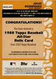 2023 Julio Rodriguez Topps 1988 DESIGN ALL-STAR JERSEY RELIC #88ASR-JROD Seattle Mariners