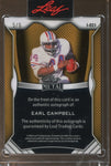 2025 Earl Campbell Leaf Metal INSCRIPTION BLUE AUTO 5/6 Houston Oilers #I-EC1