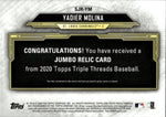 2020 Yadier Molina Topps Triple Threads JUMBO RELIC EMERALD JERSEY 10/18 St. Louis Cardinals #SJR-YM