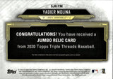 2020 Yadier Molina Topps Triple Threads JUMBO RELIC EMERALD JERSEY 10/18 St. Louis Cardinals #SJR-YM