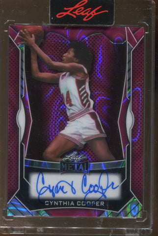 2025 Cynthia Cooper Leaf Metal PINK WAVE AUTO 1/1 Houston Comets #BA-CC1