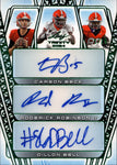 2024 Carson Beck Roderick Robinson II Dillon Bell Leaf Trinity GREEN FOIL TRIPLE AUTO 01/15 AUTOGRAPH #TA-3 Georgia Bulldogs