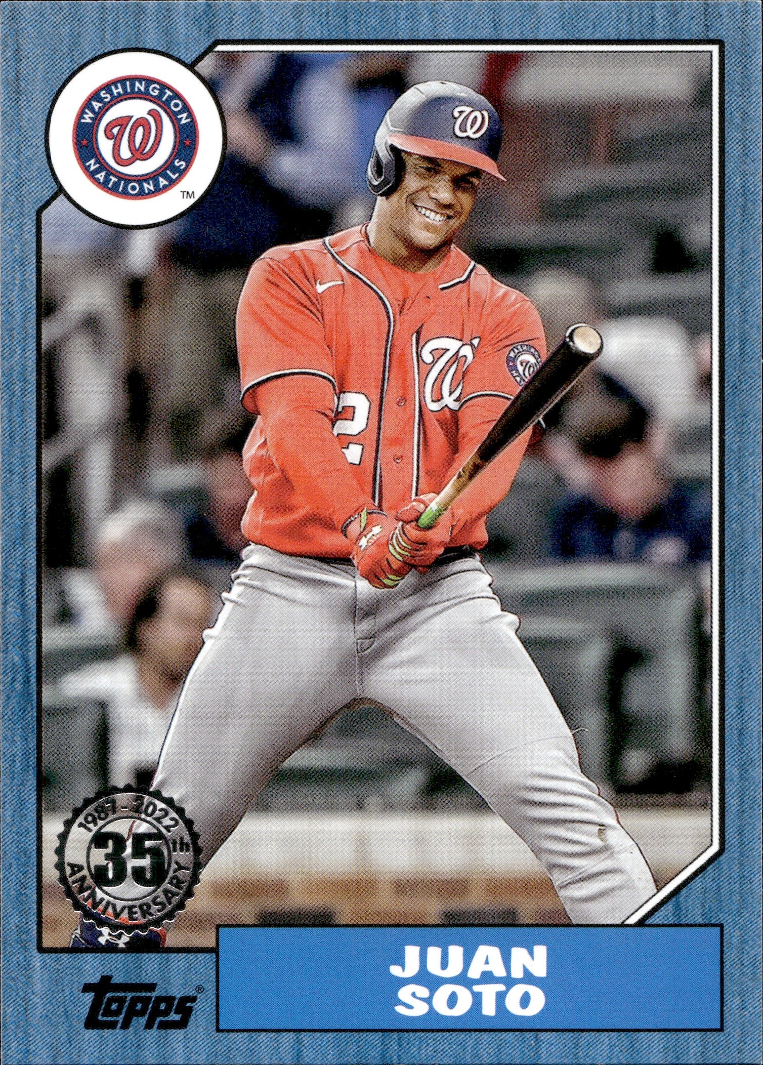 2022 Juan Soto Topps Update BLUE 1987 DESIGN #87TBU-22 Washington Nati