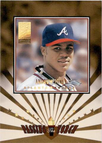 1997 Andruw Jones Donruss Elite PASSING THE TORCH 0542/1500 #5 Atlanta Braves
