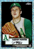 2021 Catfish Hunter Topps Chrome Platinum Anniversary SILVER MINI DIAMOND 63/70 #643 Oakland A's HOF