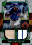 2022 Alfonso Soriano Topps Tribute DUAL RELIC GREEN BAT JERSEY 49/99 Chicago Cubs #DR-AS