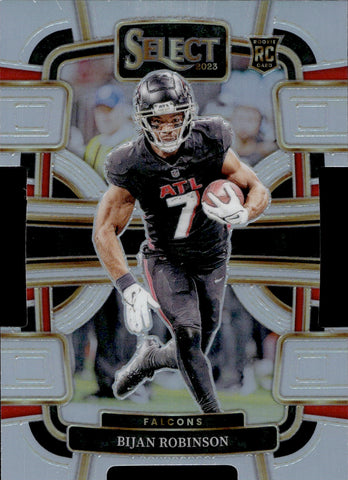 2023 Bijan Robinson Panini Select CONCOURSE LEVEL SILVER DIE CUT ROOKIE RC #4 Atlanta Falcons