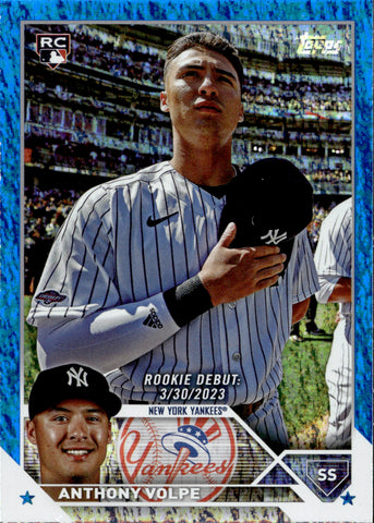 2023 Anthony Volpe Topps Update Series ROOKIE BLUE FOILBOARD RC #US77 New York Yankees