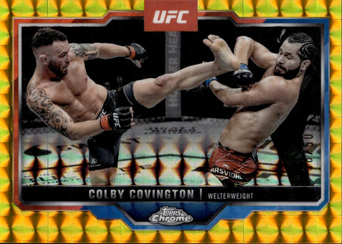 2025 Colby Covington Topps Chrome GEOMETRIC GOLD REFRACTOR 38/50 #154