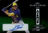 2024 Jackson Chourio Leaf Electrum AVENUE GREEN AUTO 10/15 AUTOGRAPH #EA-JC1 Milwaukee Brewers