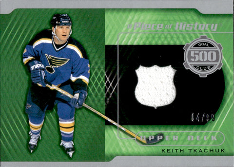 2022-23 Keith Tkachuk Upper Deck SP Game Used PIECE OF HISTORY 500 GOAL CLUB JERSEY 04/99 RELIC #A-KT St. Louis Blues