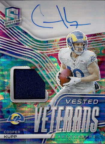 2021 Cooper Kupp Panini Spectra CELESTIAL VESTED VETERANS JERSEY AUTO 22/25 AUTOGRAPH RELIC #VV-CK Los Angeles Rams