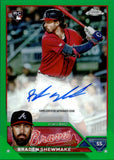 2023 Braden Shewmake Topps Chrome GREEN REFRACTOR ROOKIE AUTO 61/99 AUTOGRAPH RC #AC-BSH Atlanta Braves