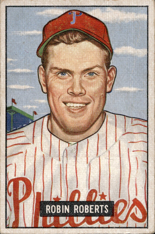 1951 Robin Roberts Bowman #3 Philadelphia Phillies BV $100