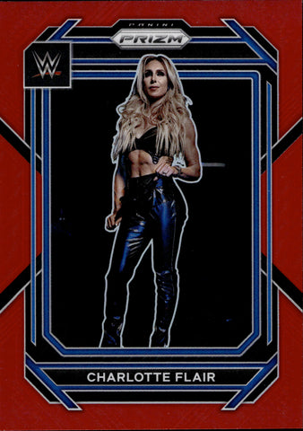 2023 Charlotte Flair Panini Prizm WWE RED 229/299 #123 Friday Night Smackdown