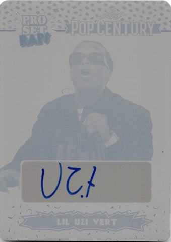 2023 Lil Uzi Vert Leaf Pop Century CYAN PRINTING PLATE PRO SET RAPS AUTO 1/1 ONE OF ONE AUTOGRAPH #PSR-LUV