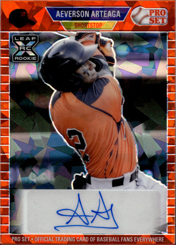 2021 Aeverson Arteaga Leaf Pro Set CRACKED ICE ROOKIE AUTO AUTOGRAPH RC #PA-AA1 San Francisco Giants