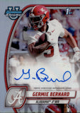 2024 Germie Bernard Bowman University Chrome 1ST BOWMAN ROOKIE REFRACTOR AUTO 268/299 AUTOGRAPH RC #PA-GBE Pittsburgh Steelers