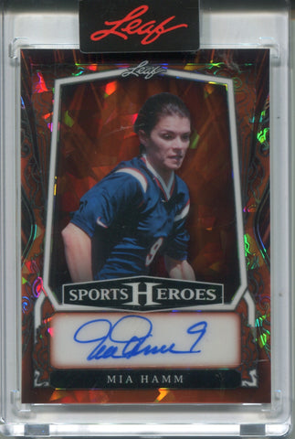 2025 Mia Hamm Leaf Sports Heroes ORANGE ICE AUTO 6/6 AUTOGRAPH #BA-MH2 USA Soccer