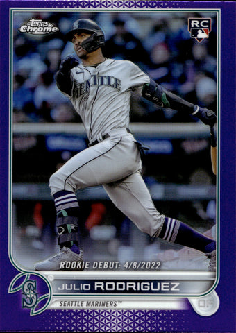 2022 Julio Rodriguez Topps Chrome PURPLE ROOKIE RC #USC165 Seattle Mariners