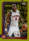 2025-26 Jalen Duran Topps Chrome YELLOW REFRACTOR 049/275 #57 Detroit Pistons