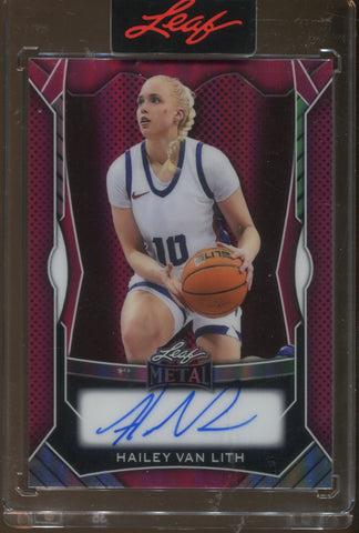 2025 Hailey Van Lith Leaf Metal PINK AUTO 1/10 Chicago Sky #MA-HVL