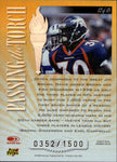 1999 Terrell Davis Donruss Elite PASSING THE TORCH 0352/1500 #12 Denver Broncos HOF